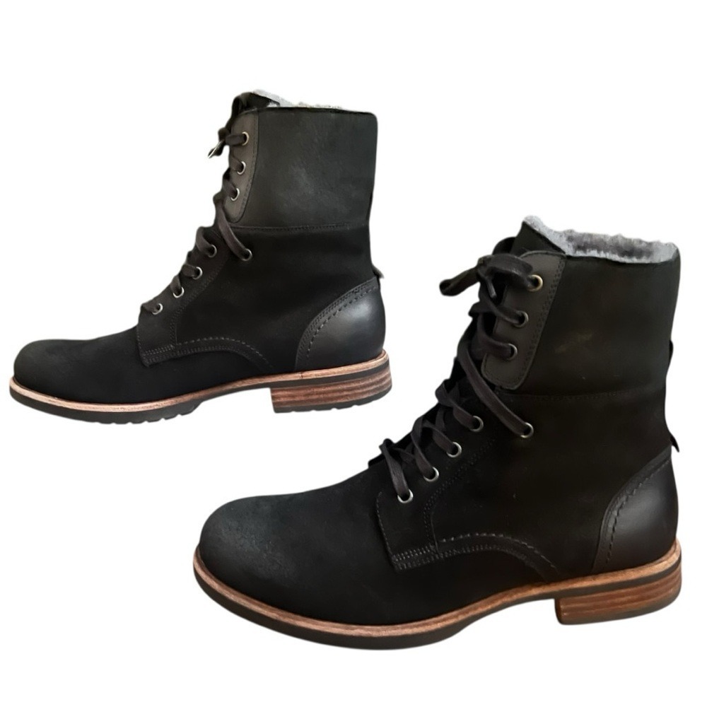 Men's UGG Black Lace-Up Boots Size 11 — Comfortable Rubber Sole‎
